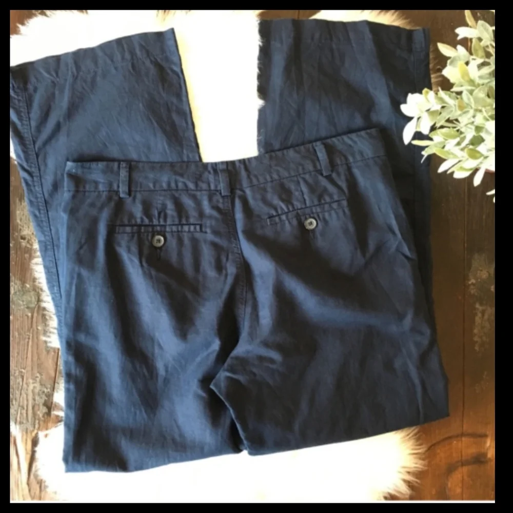 Banana Republic Navy Blue Linen Cotton Trousers Size W30●
